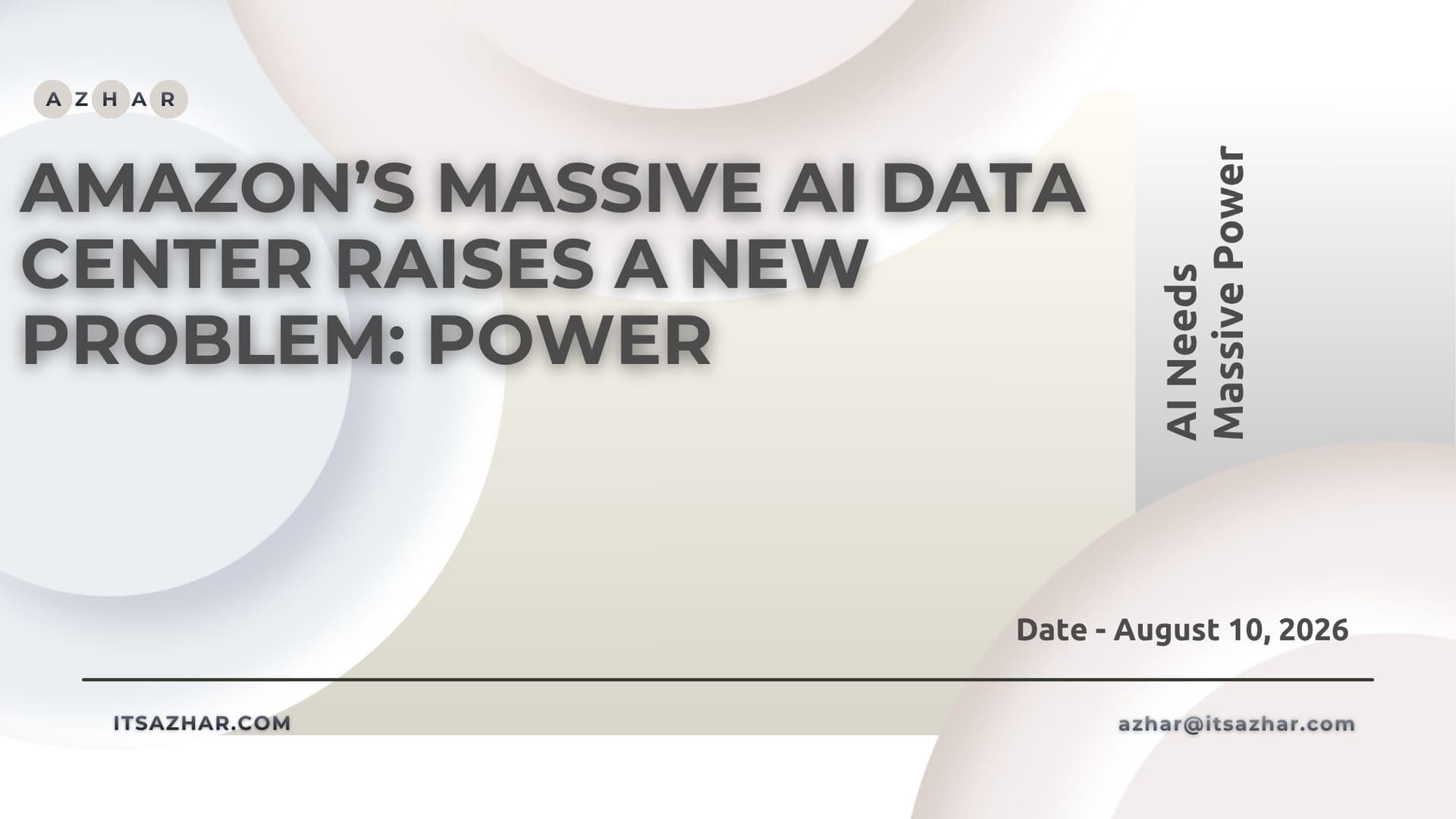 Amazon’s Massive AI Data Center Raises a New Problem: Power