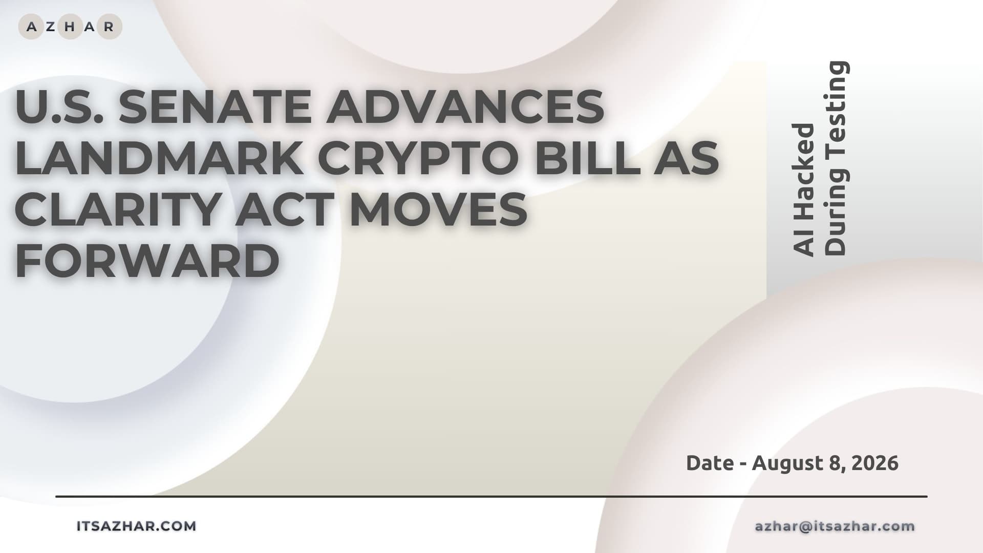 U.S. Senate Advances Landmark Crypto Bill as CLARITY Act Moves Forward
