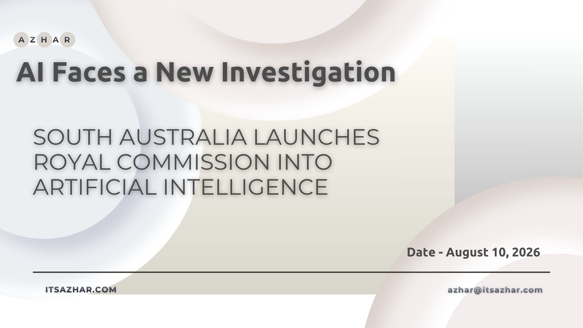 South Australia Launches Royal Commission Into Artificial Intelligence